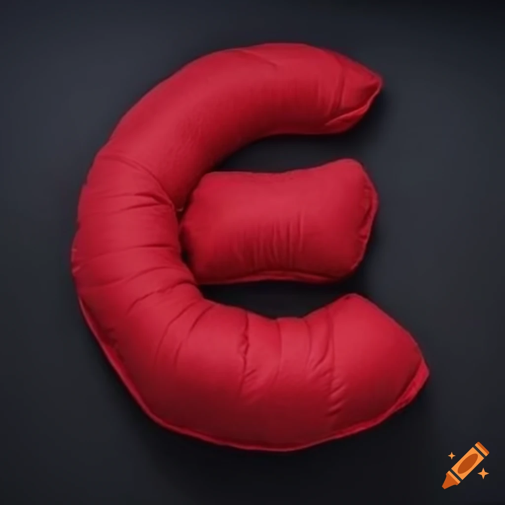 Red Down Padded T shaped Pillow On Black Background On Craiyon