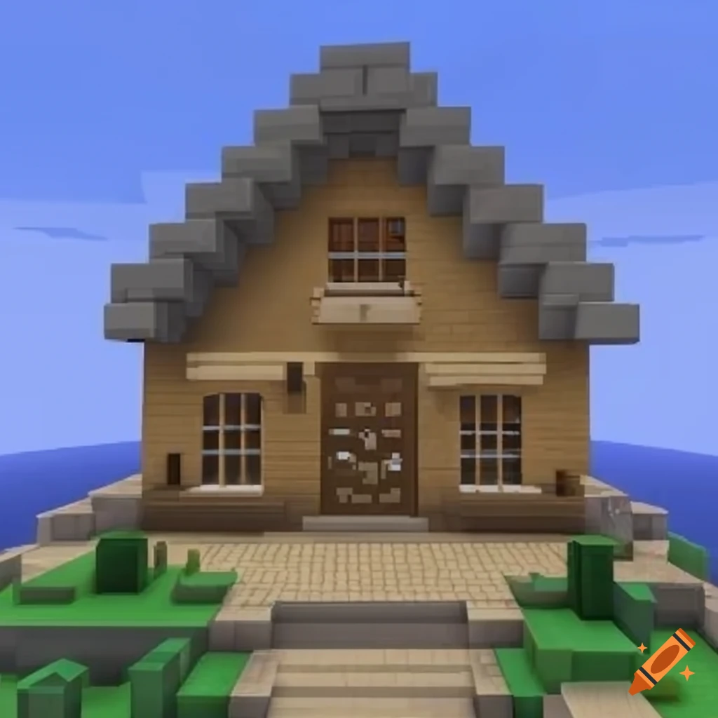 3D icon of a Minecraft house map