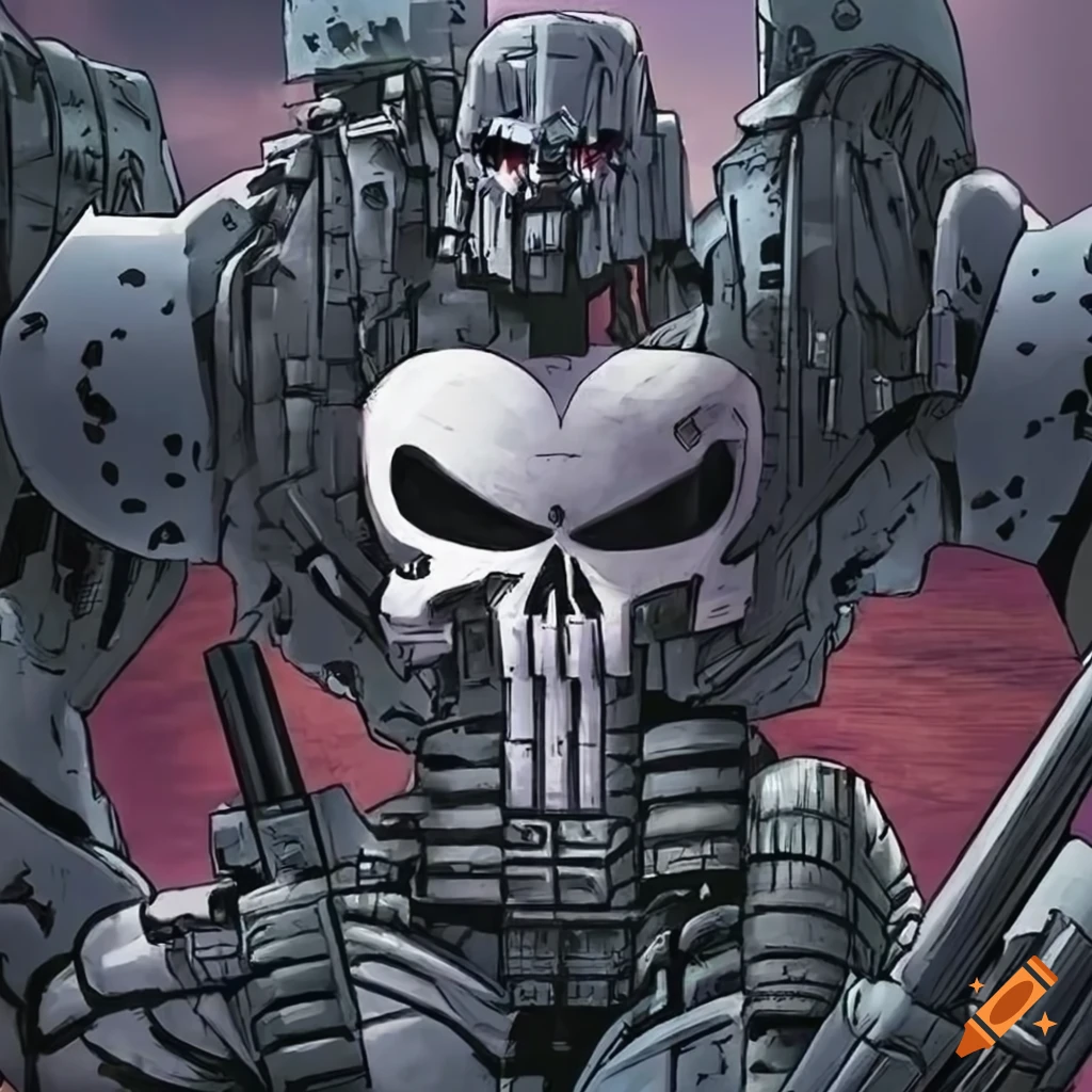 artwork of Punisher and Megatron