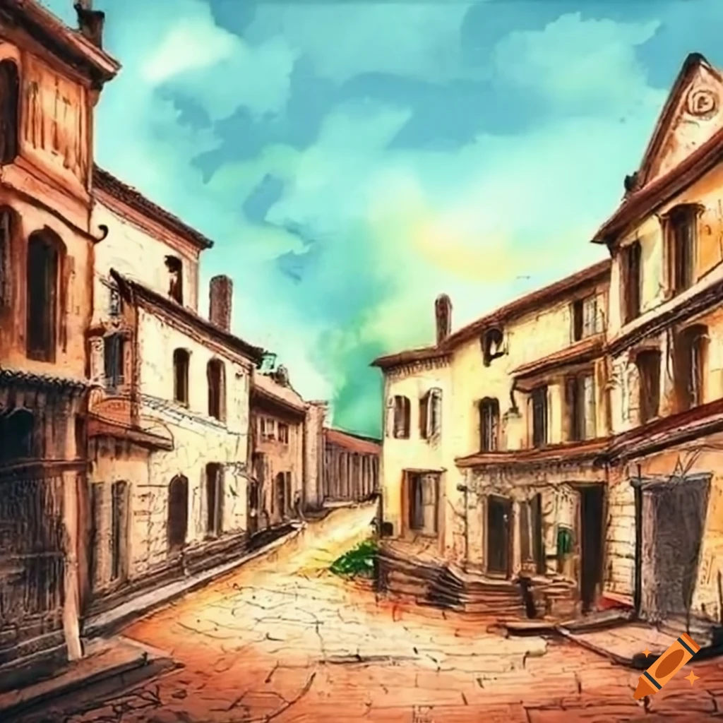 imagen de una ciudad colonial costera del siglo XVI en América