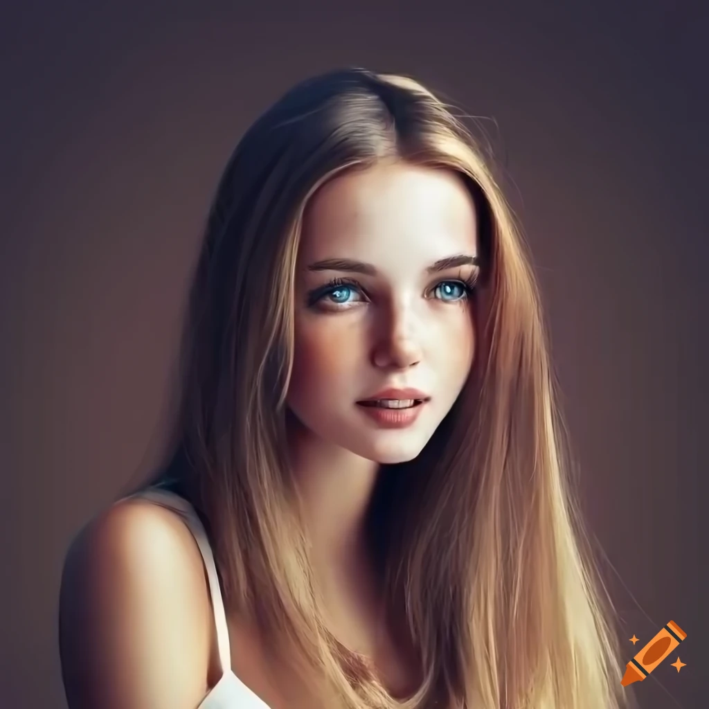 portrait of a beautiful young woman with delicate freckles
