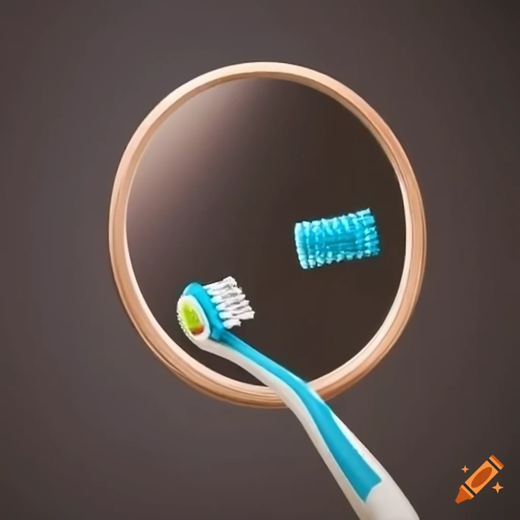 image of a mirror and toothbrush having an argument