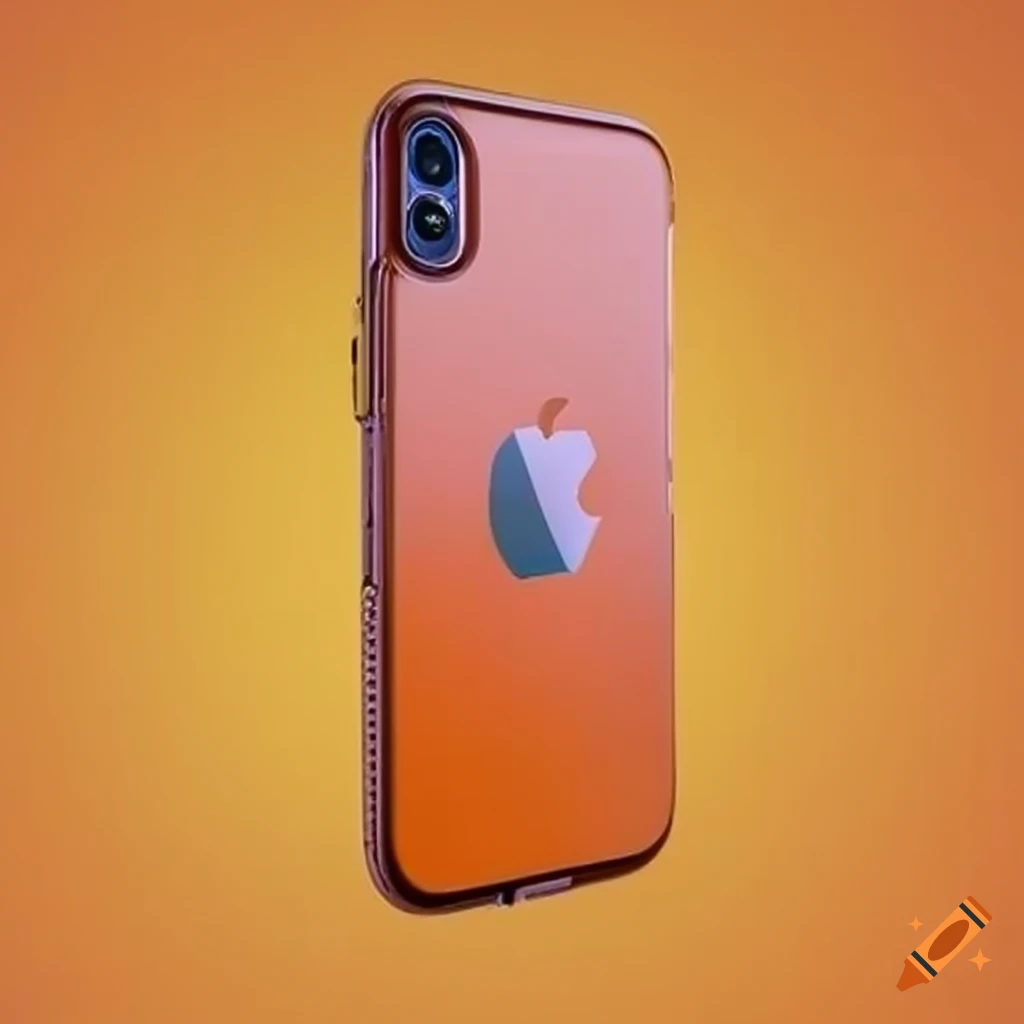 iPhone with orange back glass and matching case