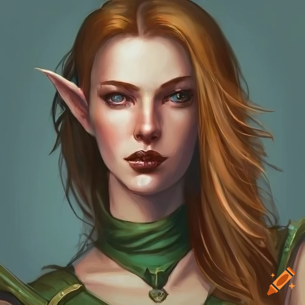 Portrait of a beautiful female elf from baldurs gate