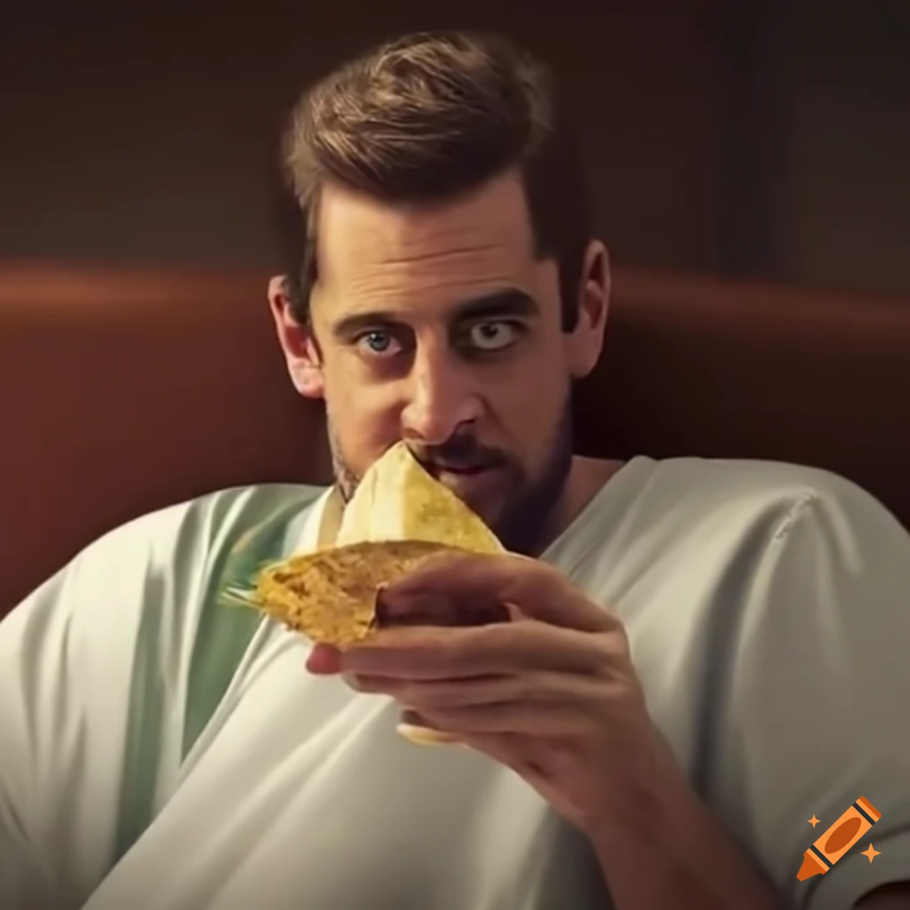 Photo Of Aaron Rodgers Eating A Taco In A Hospital Bed On Craiyon