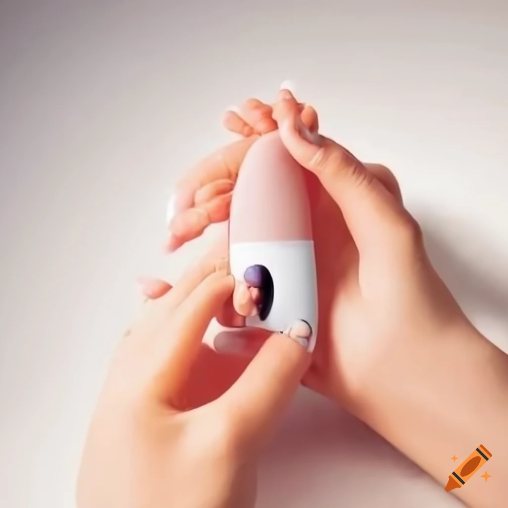 woman using an electric baby nail trimmer