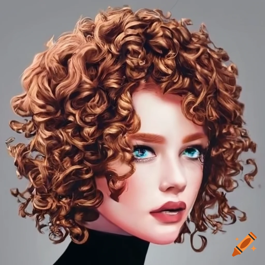 Woman with curly hair perm on Craiyon