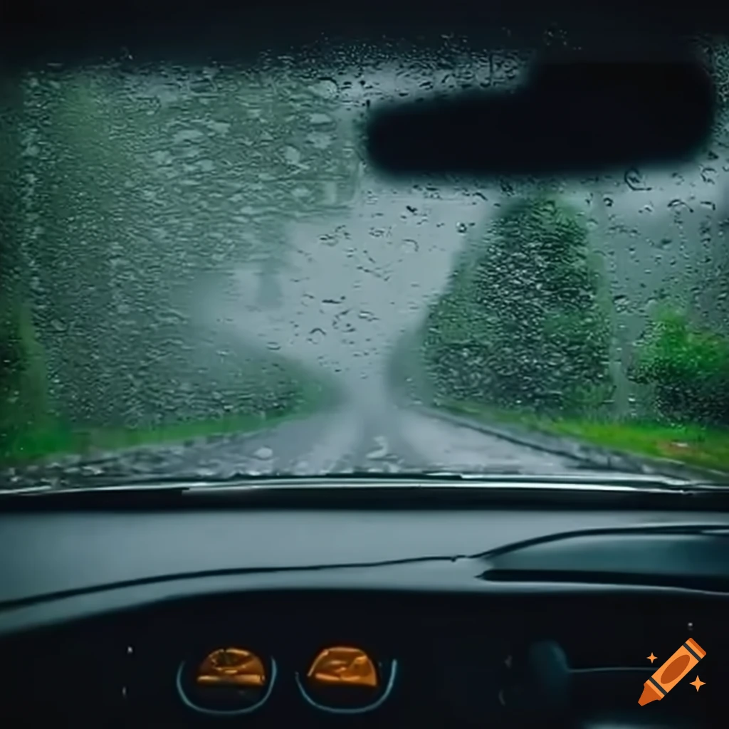 Nighttime drifting in the rain with a nissan 240sx on Craiyon