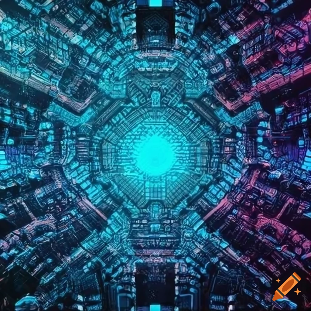pattern of futuristic computers as background