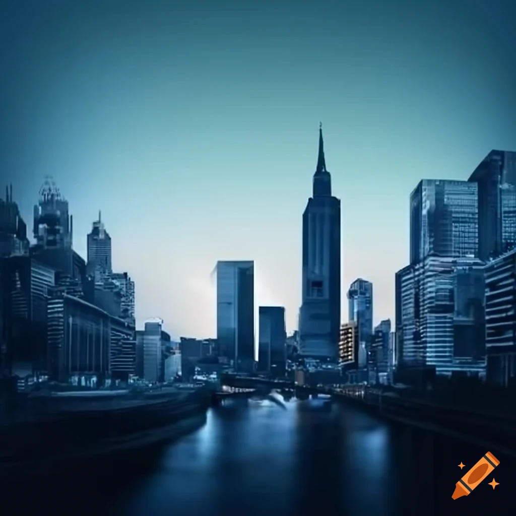 Detailed melbourne cbd skyline illustration on Craiyon