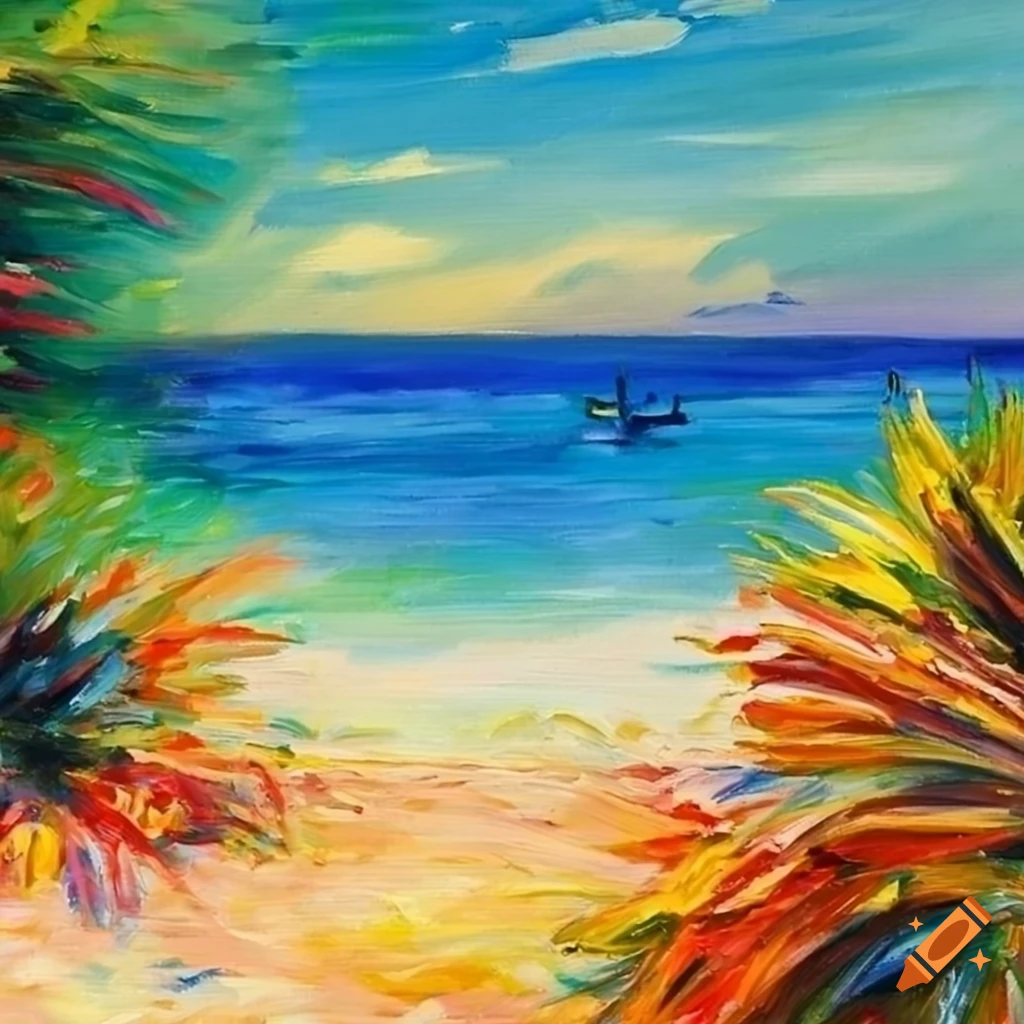 colorful-tropical-beach-in-1960s-renoir-art-style-on-craiyon