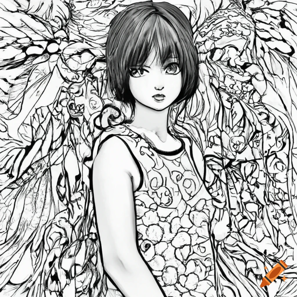 Anime medieval, line art, black and white, white background, coloring book  on Craiyon