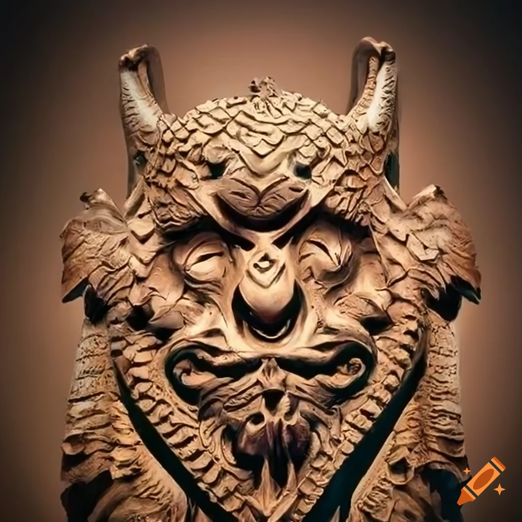 intricate gothic sculpture of a dragon gargoyle on Craiyon