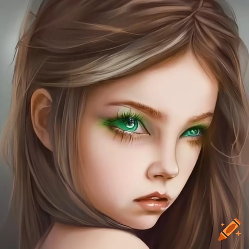 portrait of a girl with red hair and green eyes