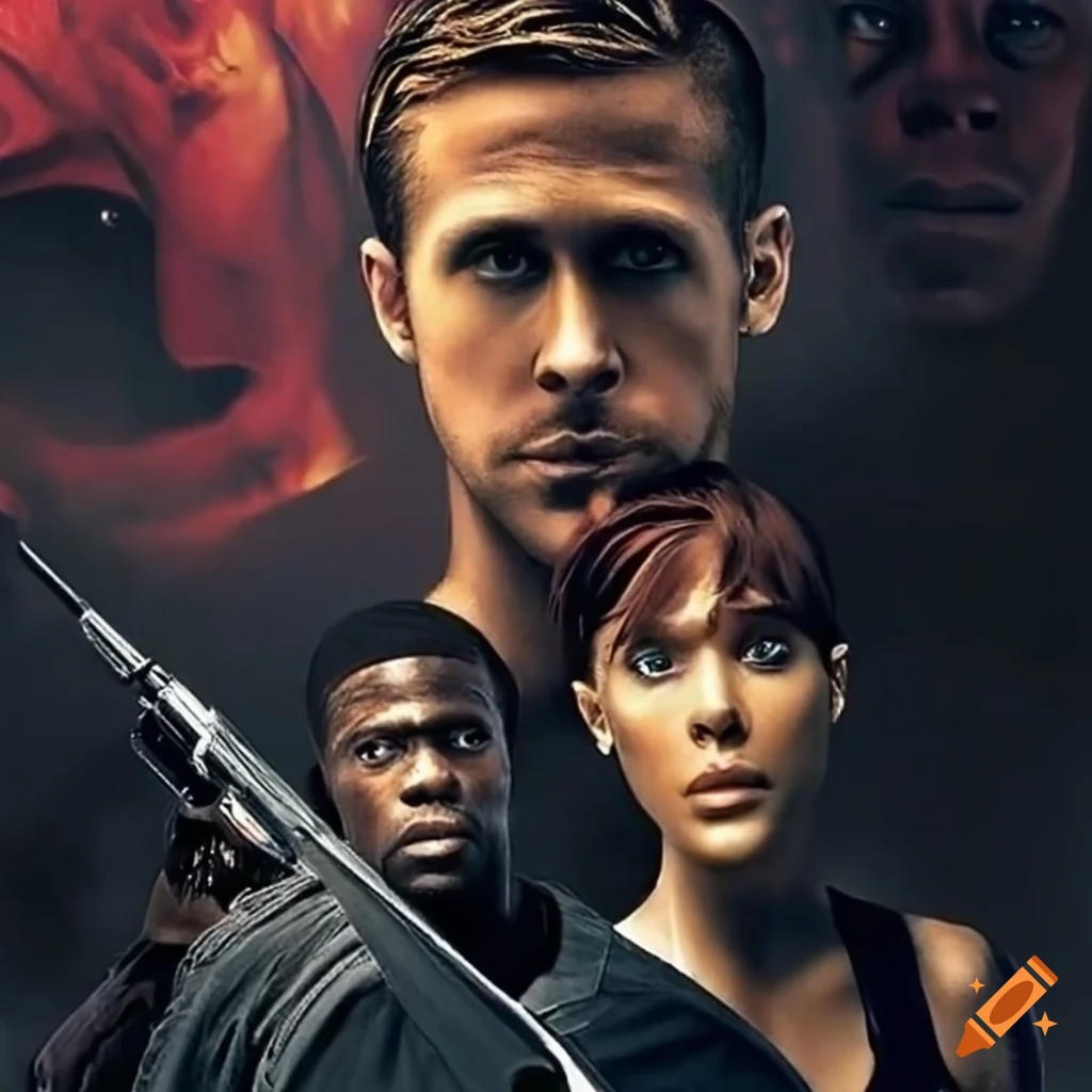Poster for action comedy movie 'lecture 2: colonize this!' starring ryan  gosling and kevin hart on Craiyon