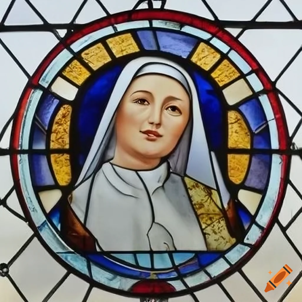 Stained Glass Portrait Of Saint Elizabeth Ann Seton On Craiyon
