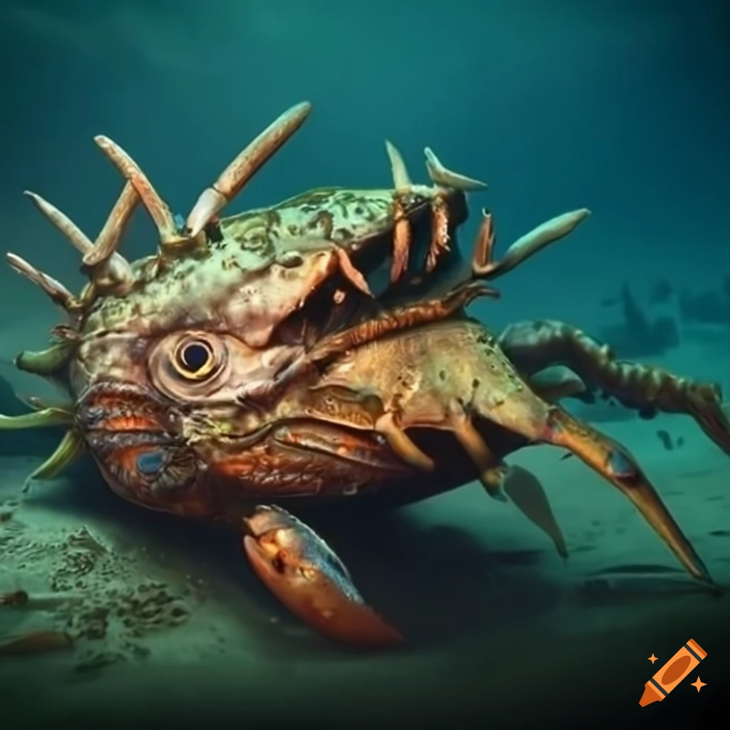 Image of a mutant crabfish creature on Craiyon