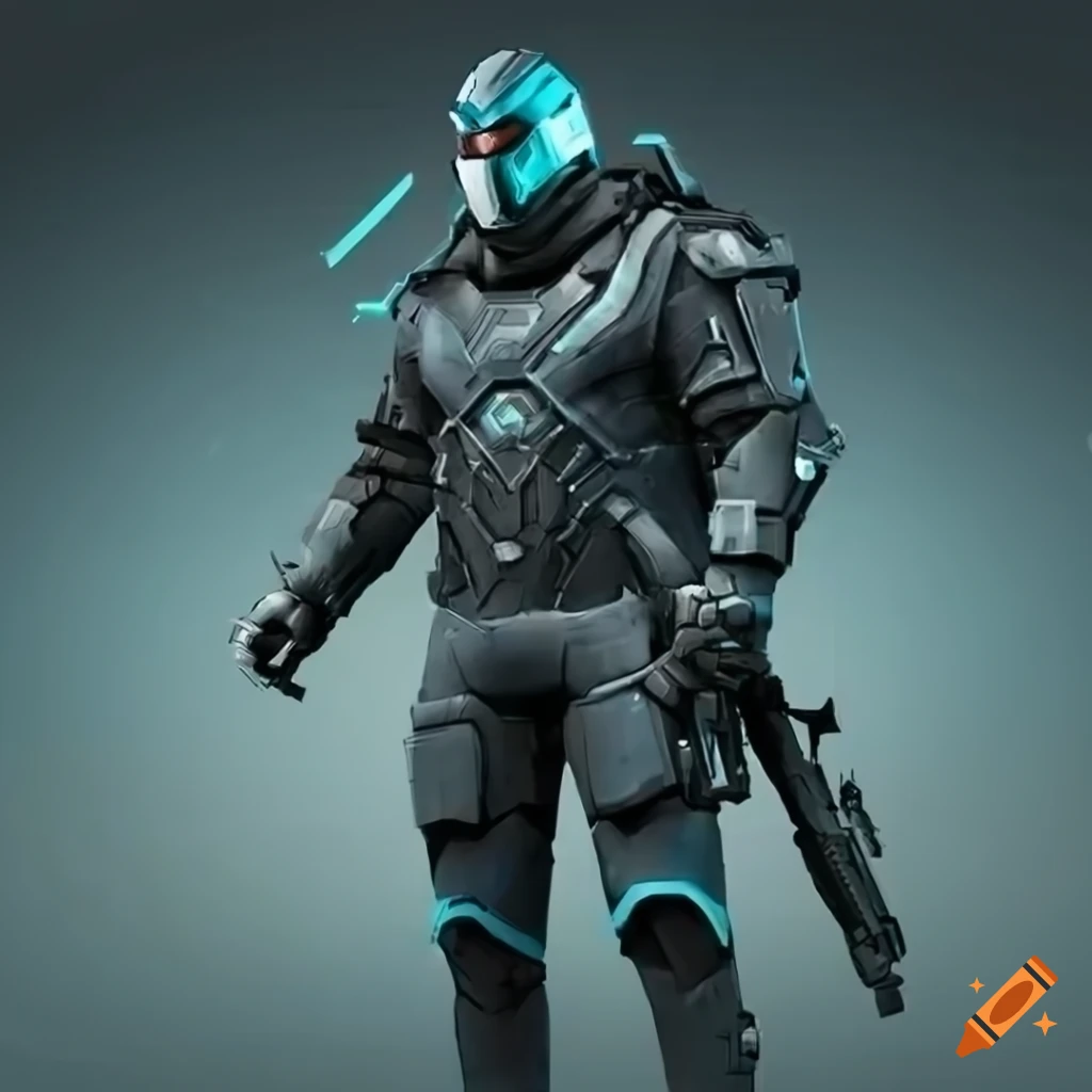 image of a hi-tech superhero in futuristic armor