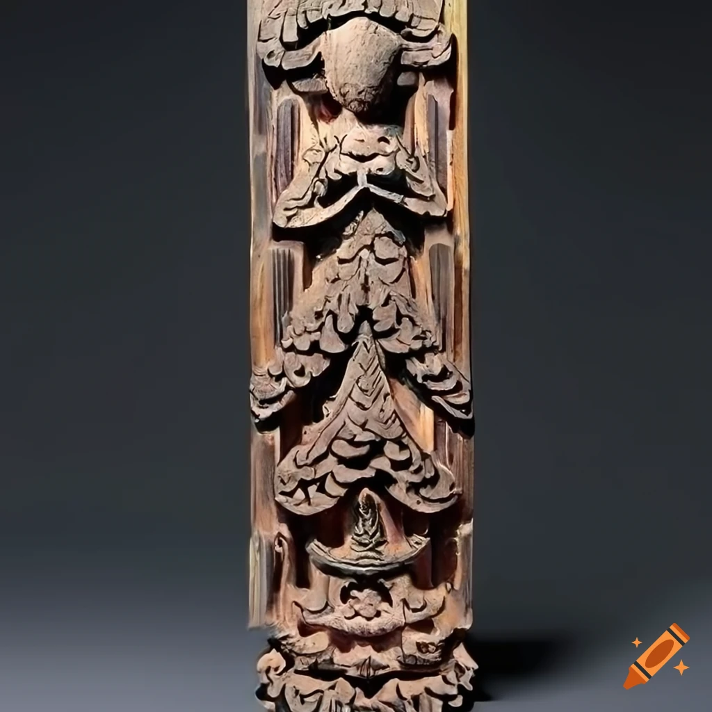 detailed carving artwork featuring a moth motif