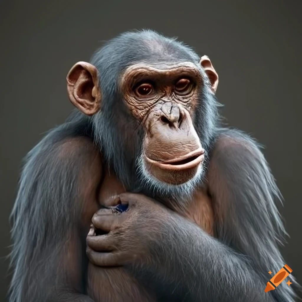 chimpanzee with a hammer