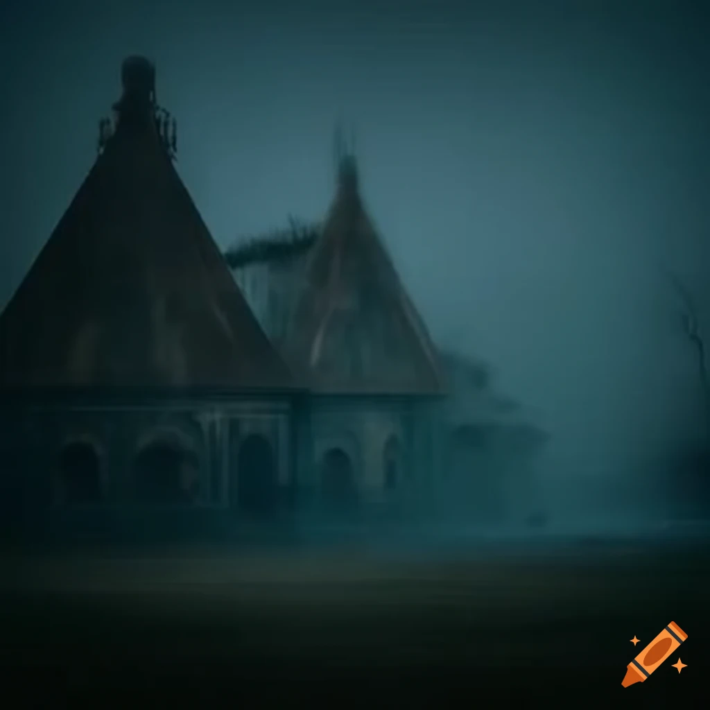 eerie fairground with restless spirits