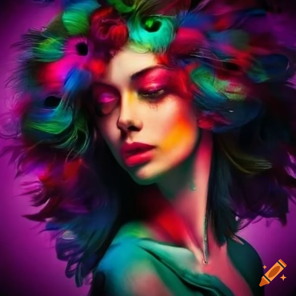 portrait of a beautiful woman with vibrant colors
