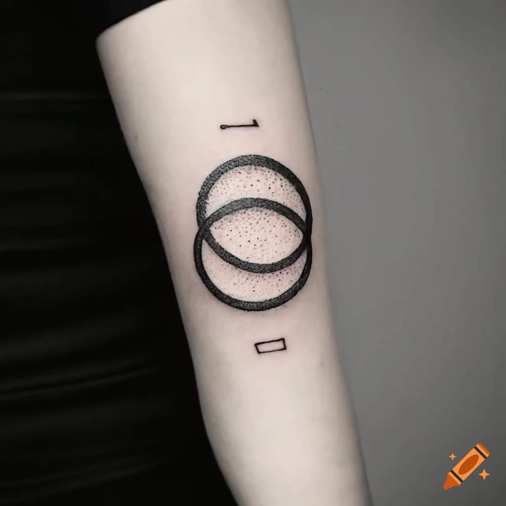 Minimalistic style circle tattoo located on the