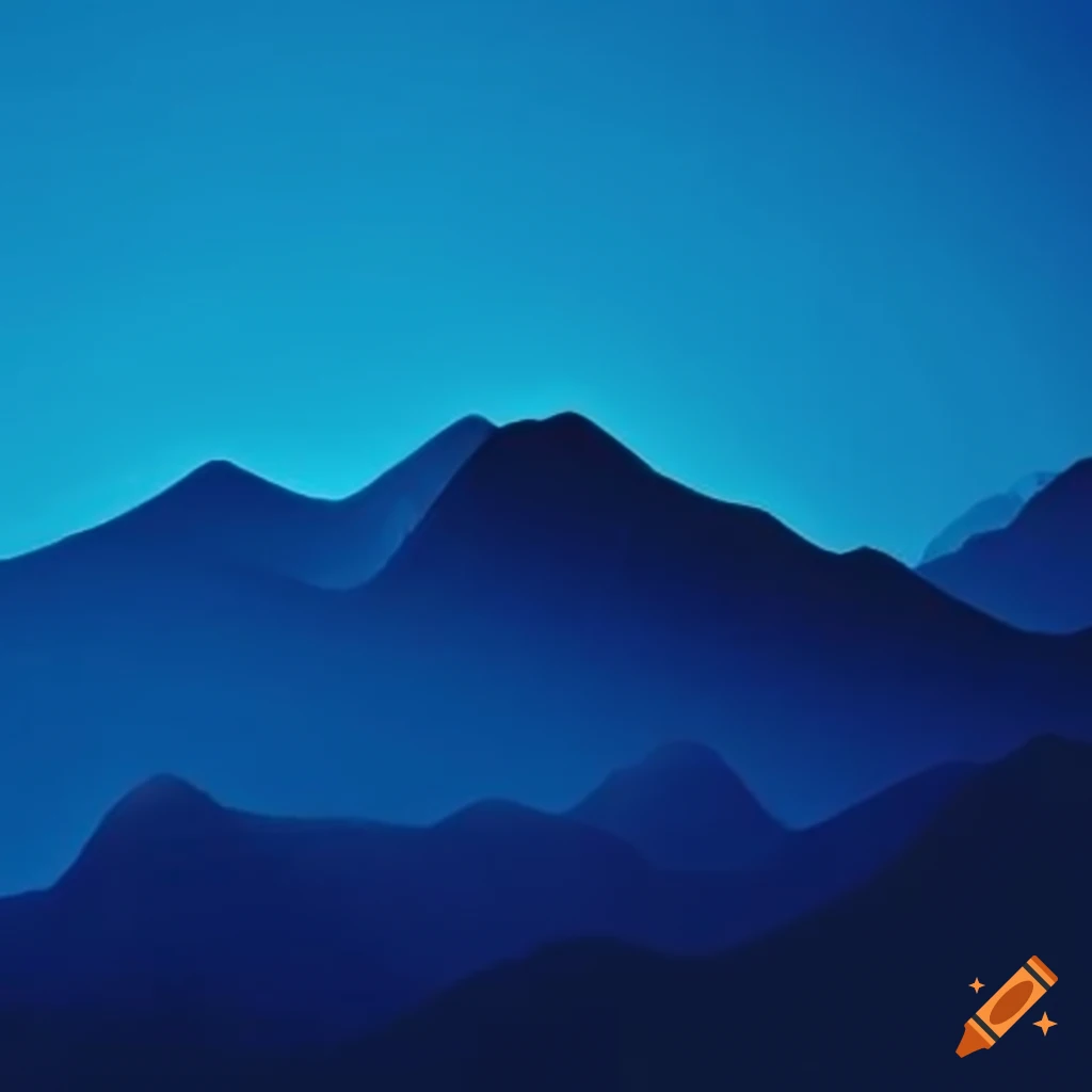 blue-hued mountains