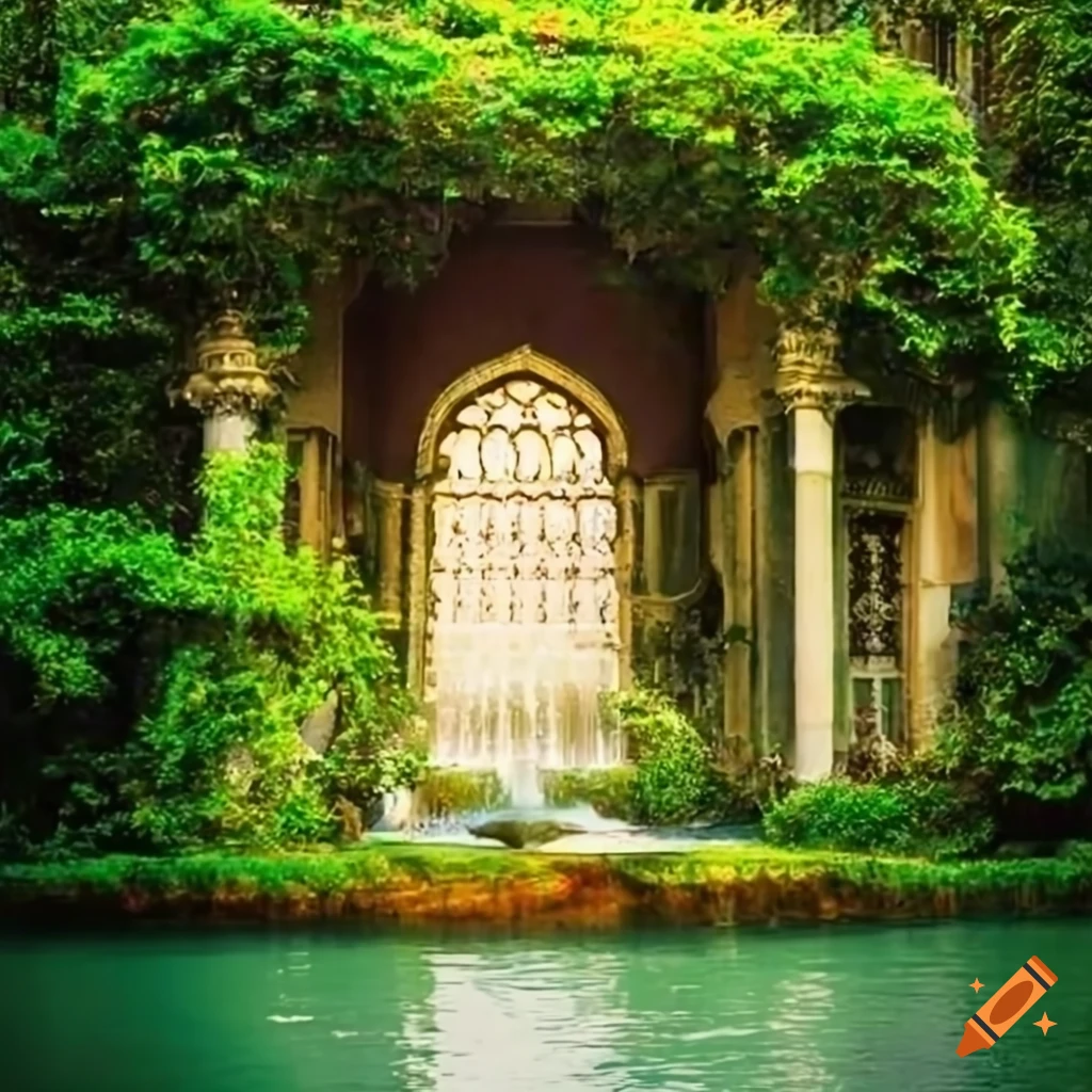 Venice garden with beautiful architecture