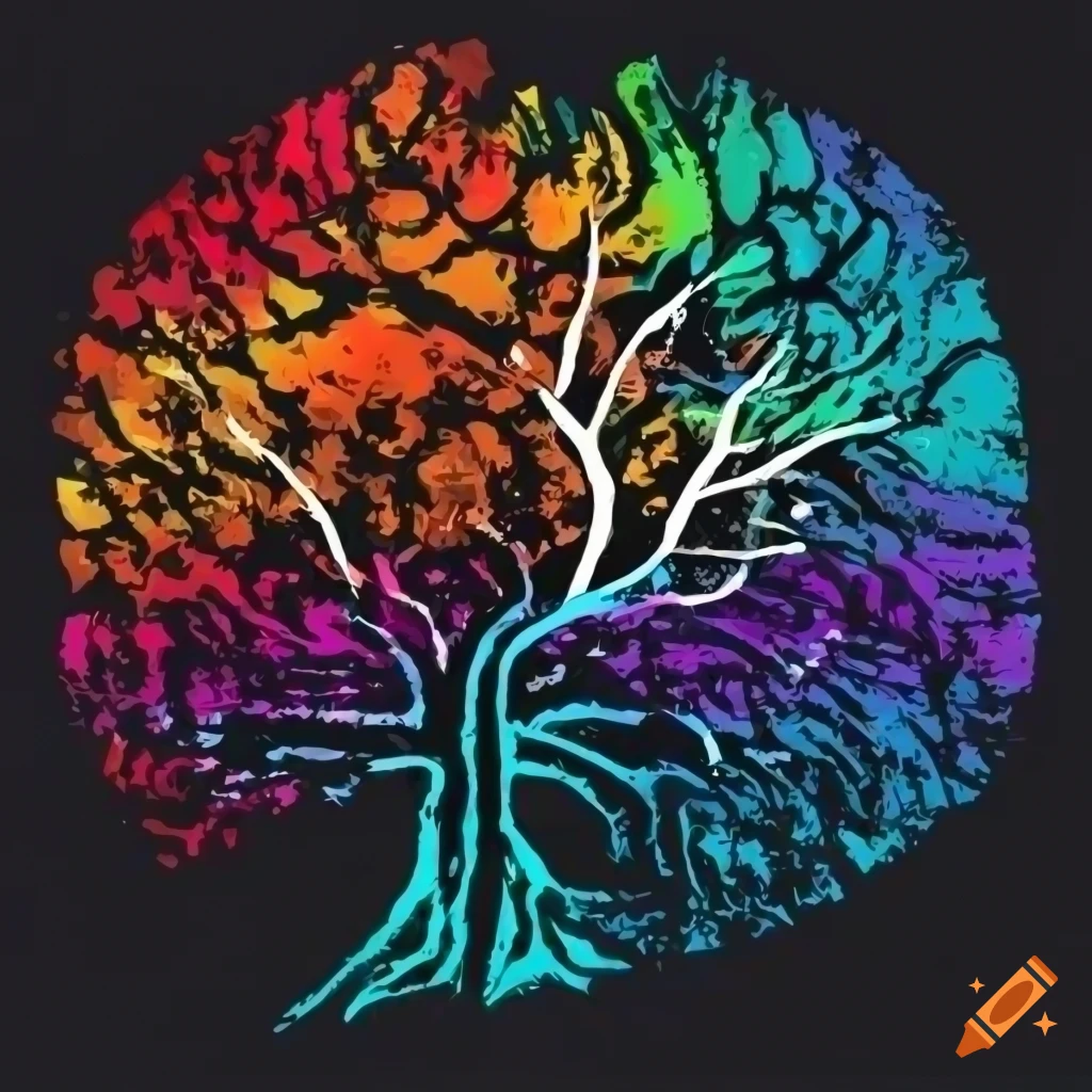 Colorful Tree Of Life On Dark Background On Craiyon logo-featuring-a-tree-of-life-on-craiyon