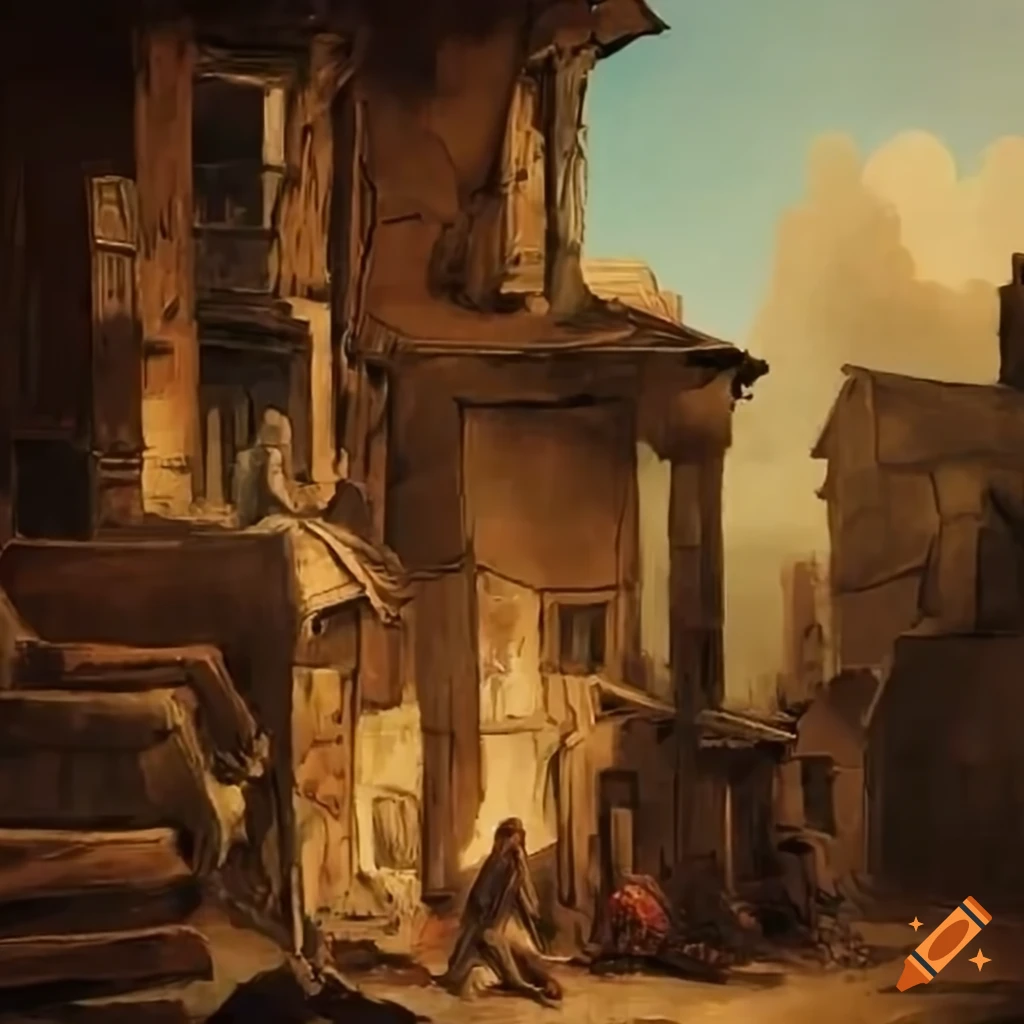 painting of a slum cityscape by Hubert Robert