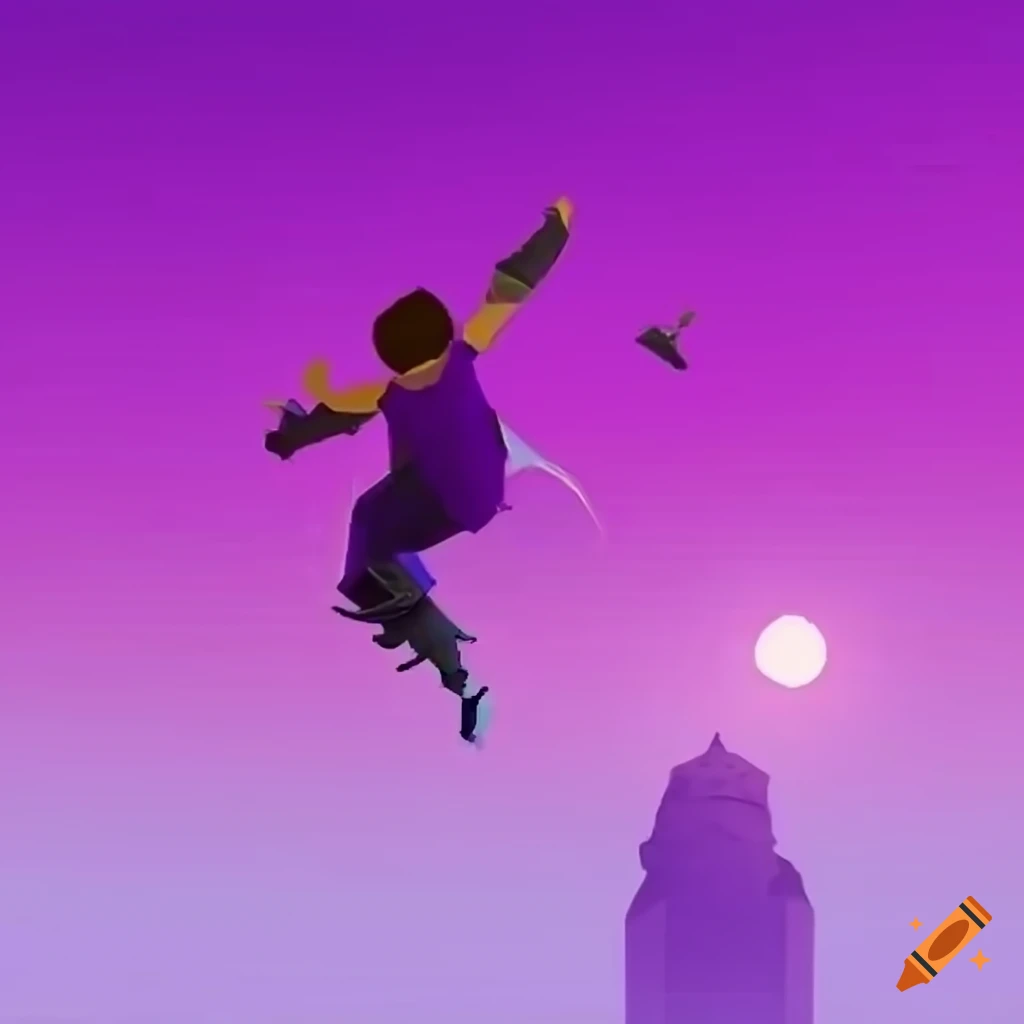 screenshot of a first-person parkour game concept