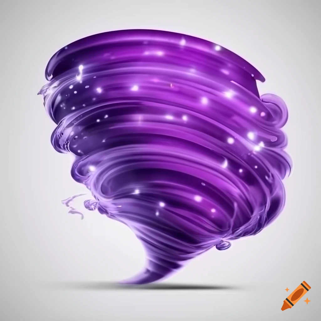cartoonish purple tornado on a white background