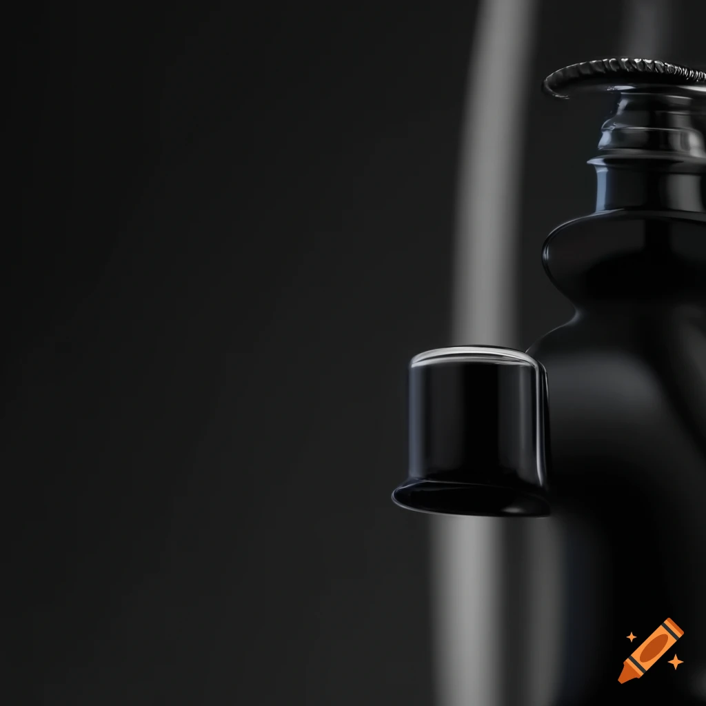 black faucet on black background