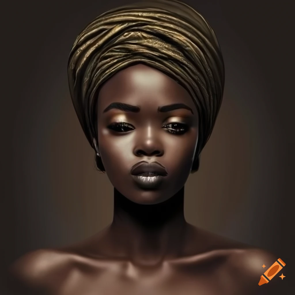 minimalist black and gold wallpaper of an African woman