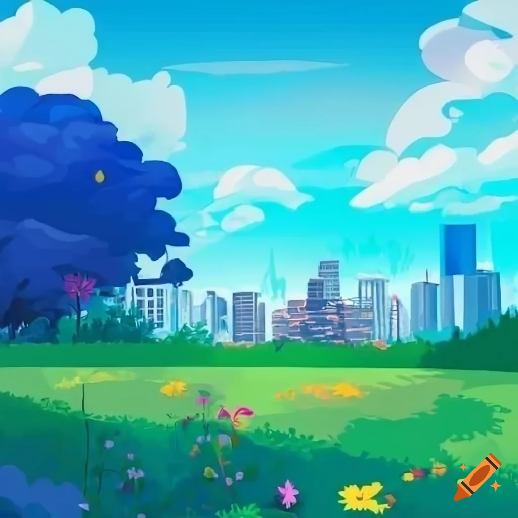 Vibrant martial art landscape with blue sky and trees on Craiyon