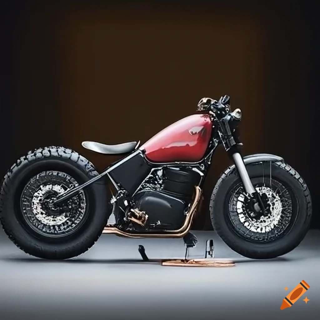 Custom bobber motorcycle merged with a supermoto on Craiyon