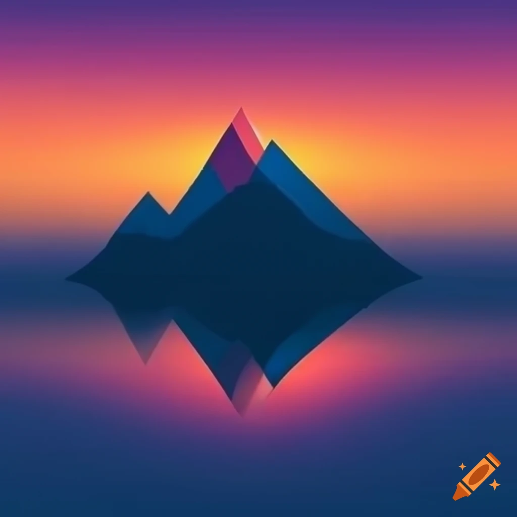Logo Of A Mountain With 3 Peaks And Gradient Colors On Craiyon