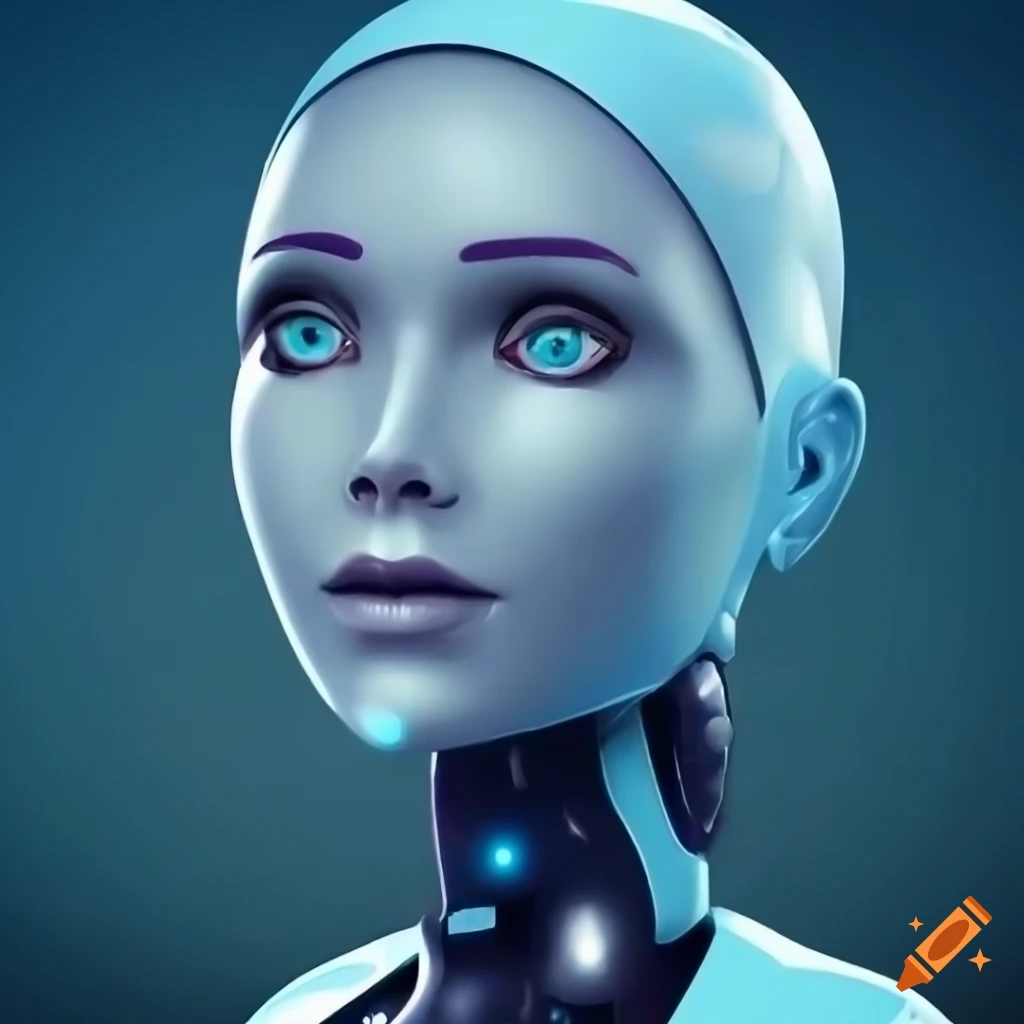 image of a beautiful robotic woman