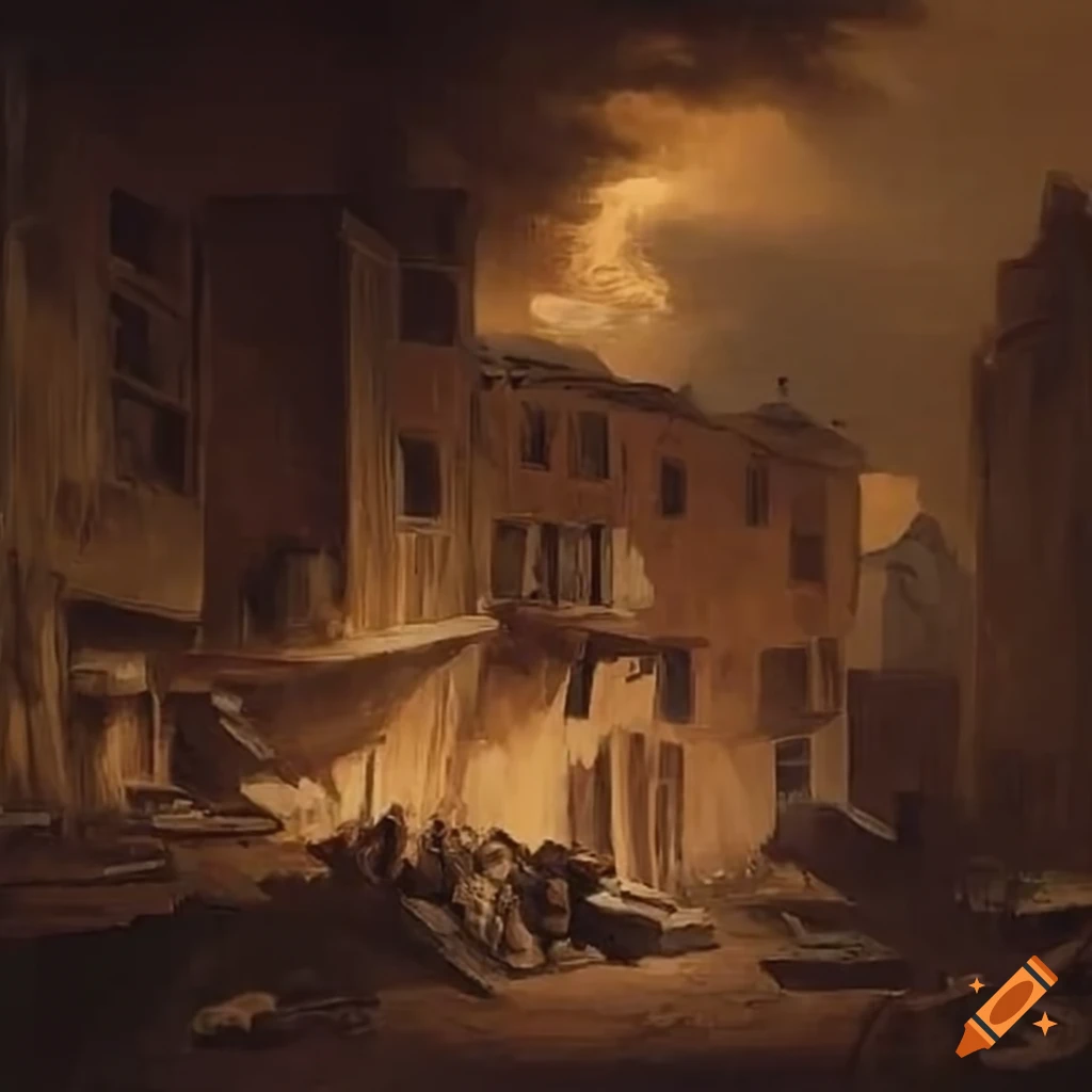 painting of a slum cityscape by Hubert Robert