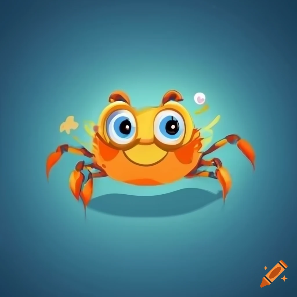 illustration of a happy crab representing the Cancer zodiac sign