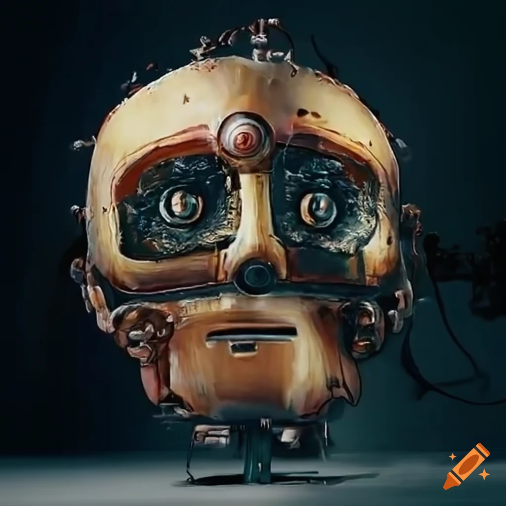 Surrealistic robotic painting machine on Craiyon