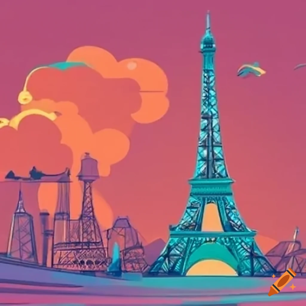 Iconic Eiffel Tower In Paris