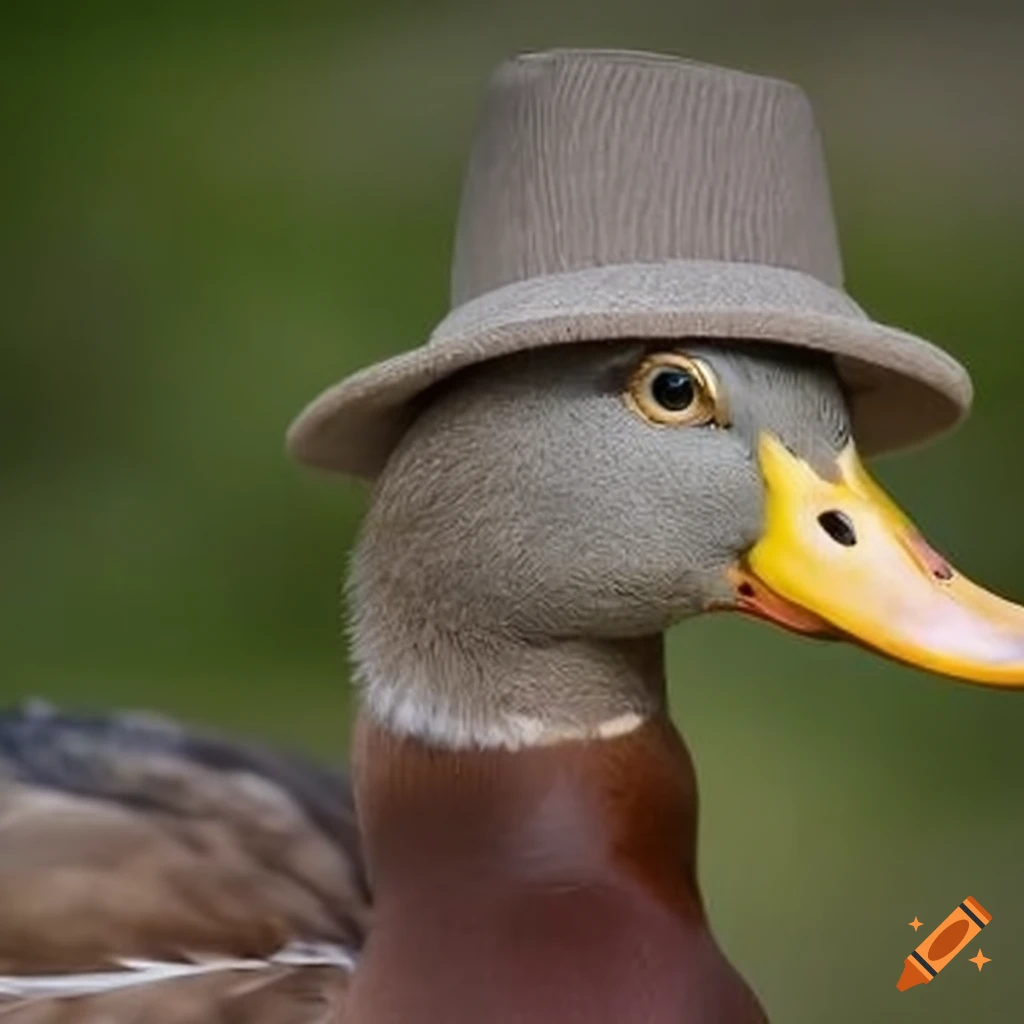 Duck with a hat taming other ducks on Craiyon