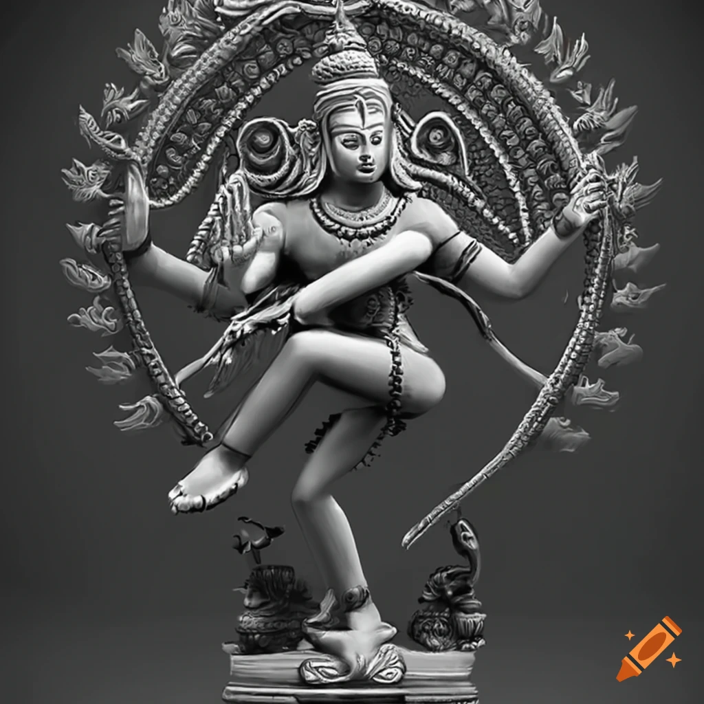 Nataraja Lord Shiva Cosmic Dancer Line art Mahadev Hindu