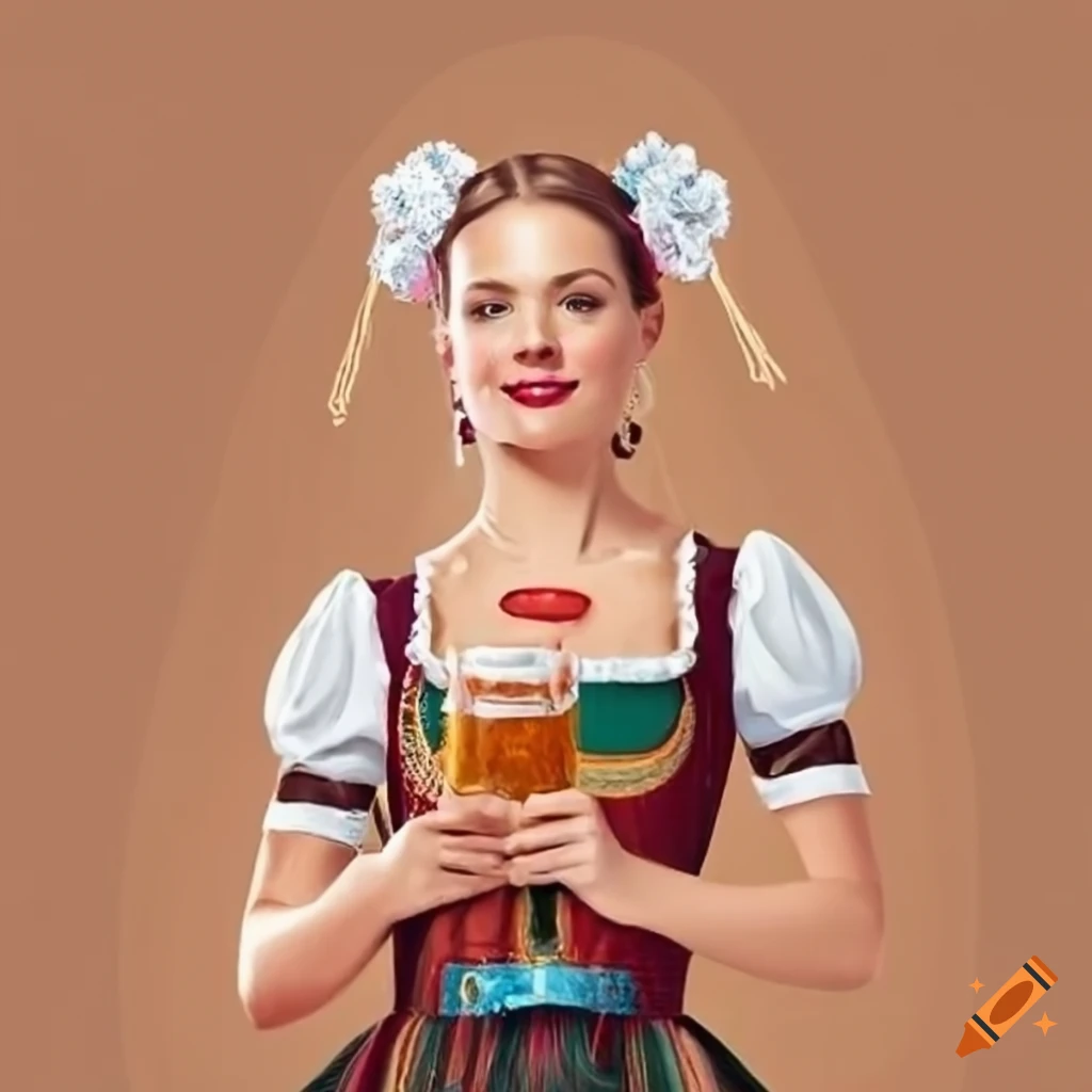 Oktoberfest invitation with lively tent atmosphere and traditional treats