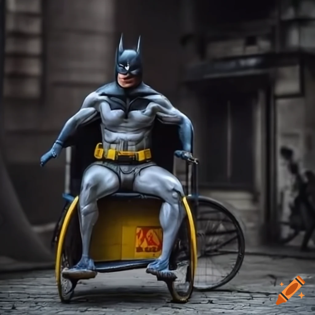Batman riding a rickshaw