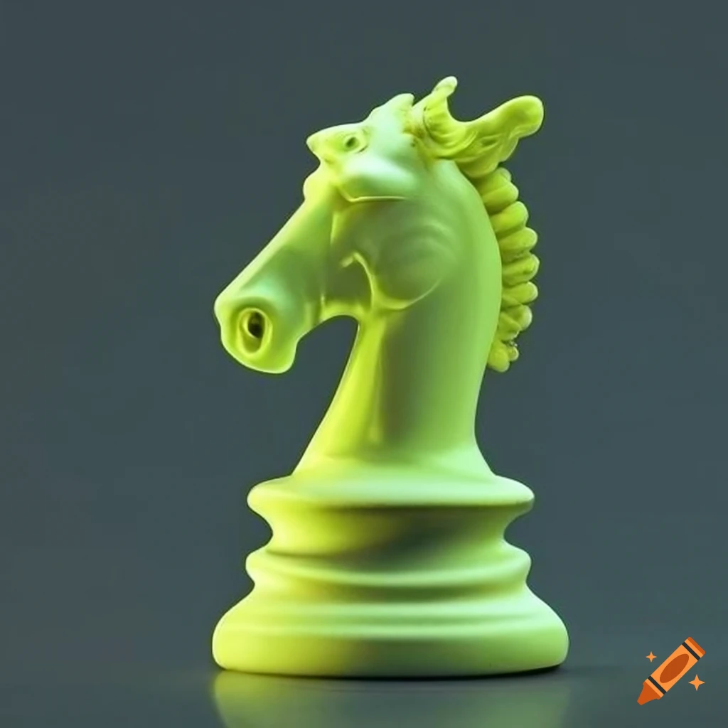 neon-yellow-horse-chess-piece