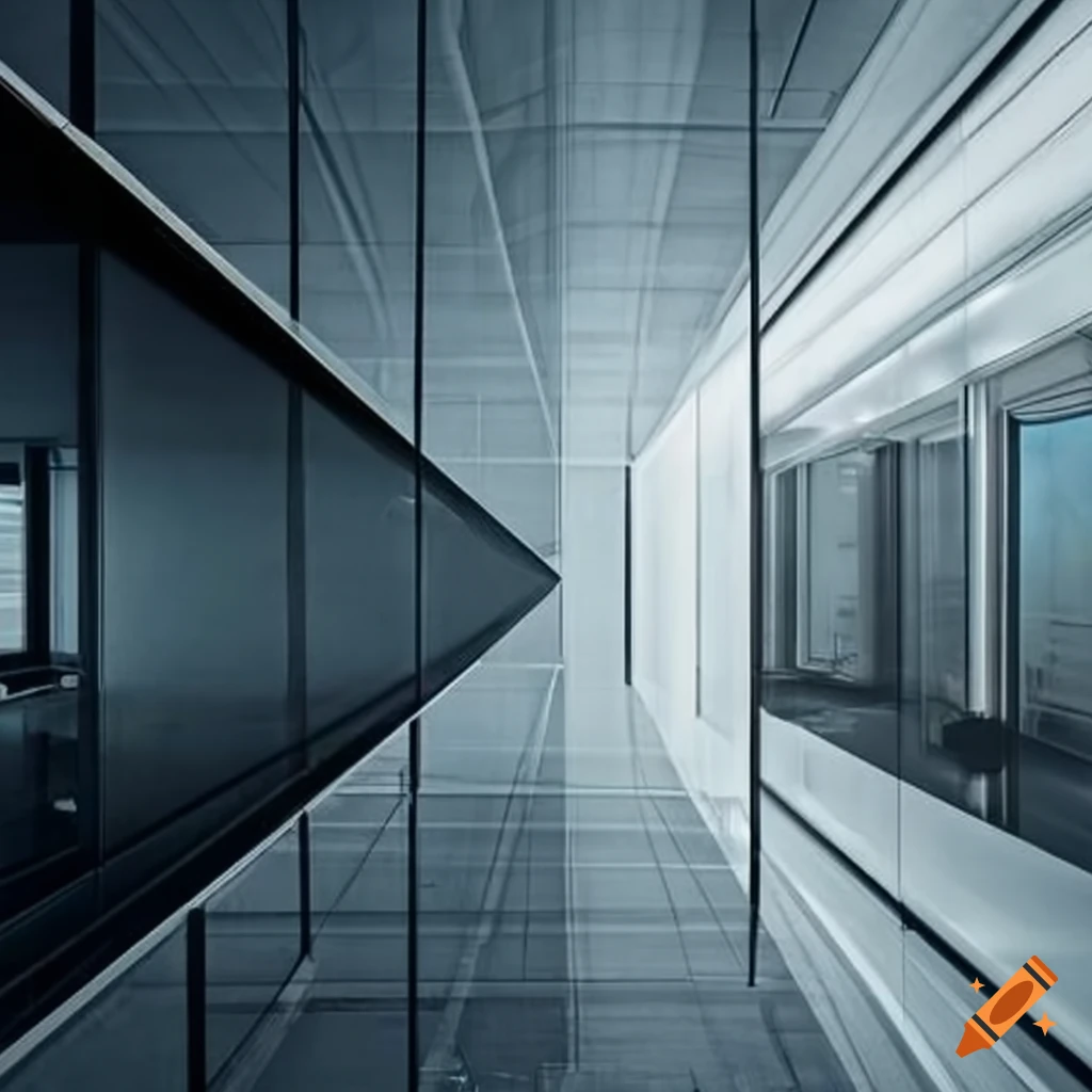 Abstract artwork of a modern office on Craiyon