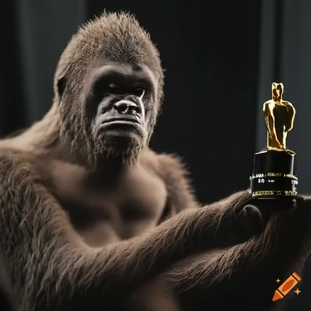 funny illustration of Bigfoot accepting an Oscar